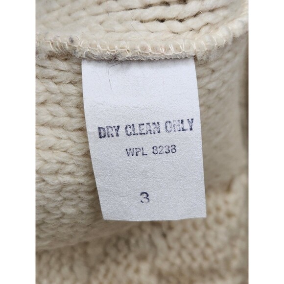 VTG Lord Jeff Sweater Men L White Fair Isle Cable Knit Crew Nordic 100% Wool USA - Picture 5 of 5